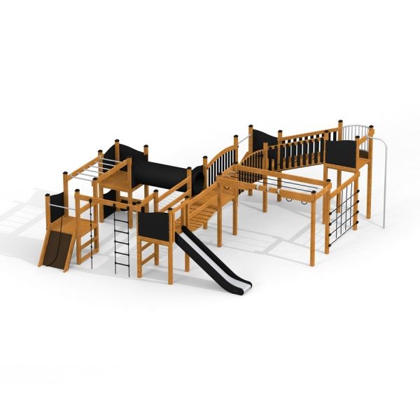 Tritowers Nature castle with slide playground equipment