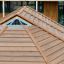 Long Firehouse wooden playhouse roof detail on playground equipment