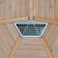 Long Firehouse wooden playground climbing roof with metal safety grid