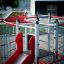 Whale - AZTEC steel structure playground equipment with red and white climbing elements