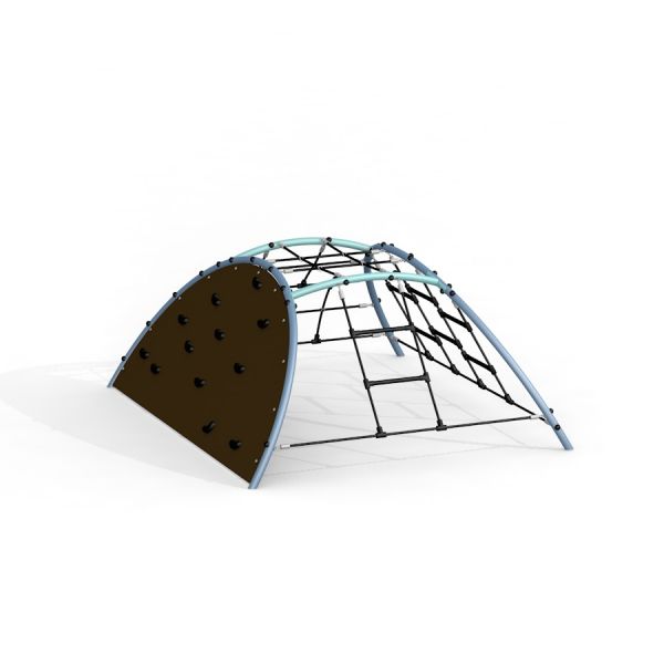 Mini Climber steel structure for children with climbing wall and rope net