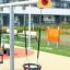 Baby Double Swing with safety seats in a playground.