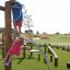 Children climbing on a Vesuvius steel structure playground.