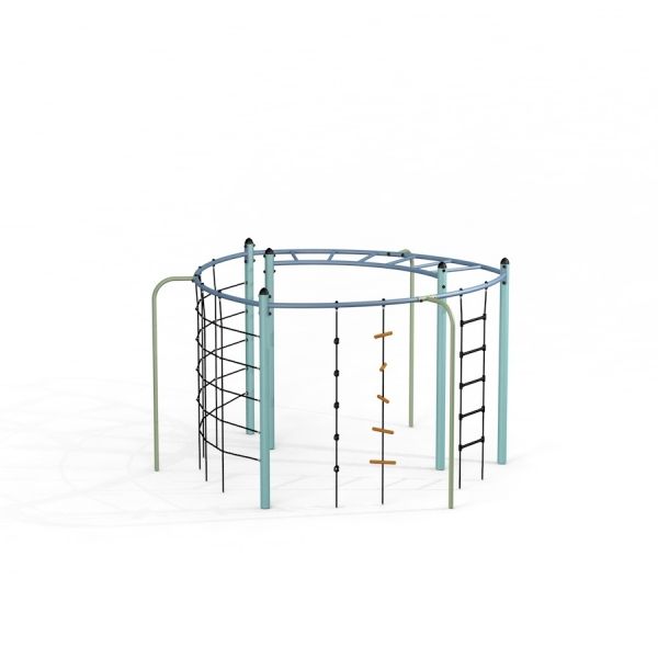 Dolphin steel structure playground climbing frame with ladders and ropes