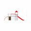 Butterfly steel structure playground equipment with red slide and climbing net