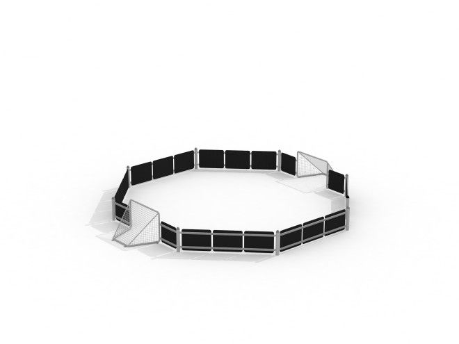 Miniarena Octagonal I - outdoor octagonal mini football field with two goals.