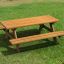 Larchwood Table & Bench set on green grass