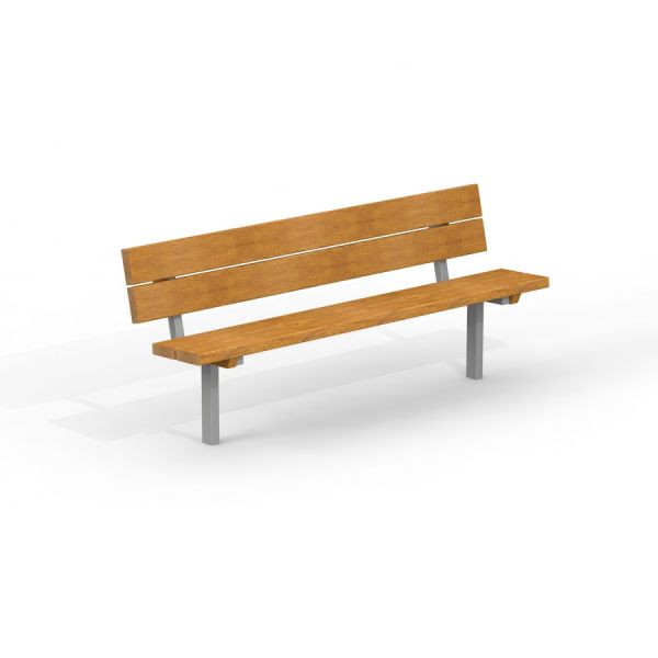 Bench, Steel Construction with Wooden Slats