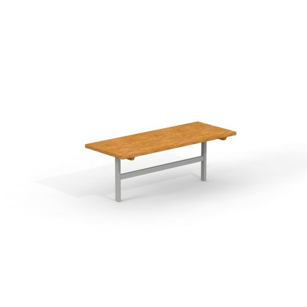 Table, Steel Construction with wooden top.
