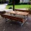Outdoor Table & Bench set in a park.