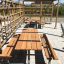 Outdoor wooden Table & Bench set with cover.
