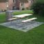 Outdoor Table & Bench set in a park.