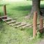 Outdoor wooden balancing bridge for playground, Sintra.