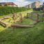 Natural wooden playground obstacle course for children Kongo.