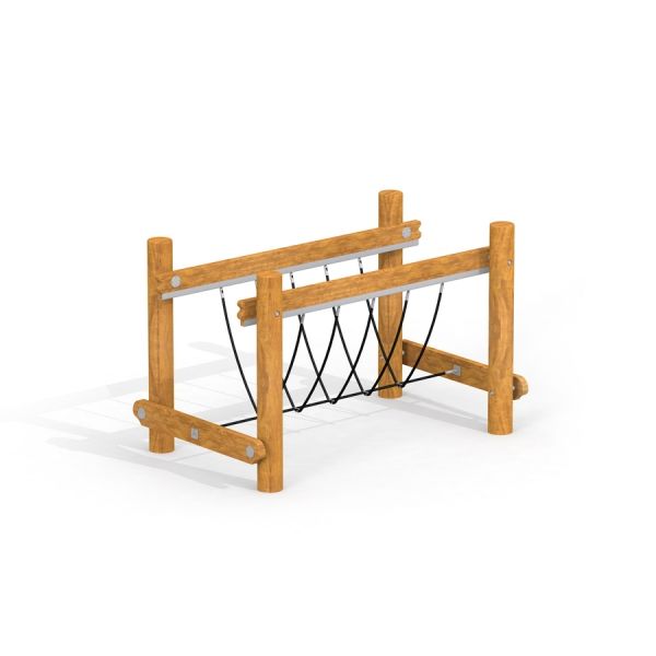 Kongo wooden rope bridge playground structure