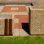 Modern concrete planters Lima I with wooden accents in a park setting