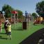 Custom playground with artificial grass Shock Absorbing Pad 35mm and children playing