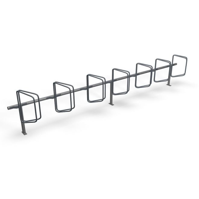Bicycle rack Classic III with multiple slots for bikes.