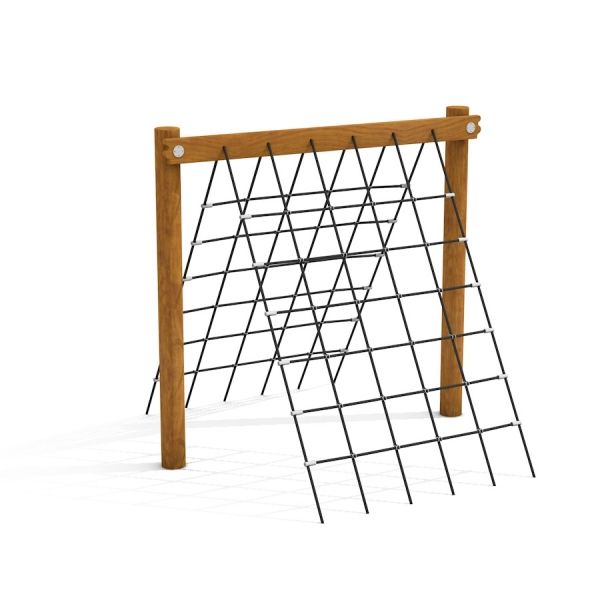 Wooden climbing frame with net, Butterfly climbing net.