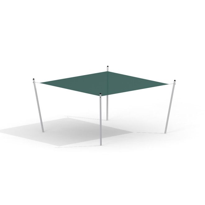 Sun Shade Square Atlantis metal frame with green fabric canopy for playground shade