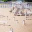 Outdoor playground equipment set Madagascar (5 pcs set) on a sandy play area.