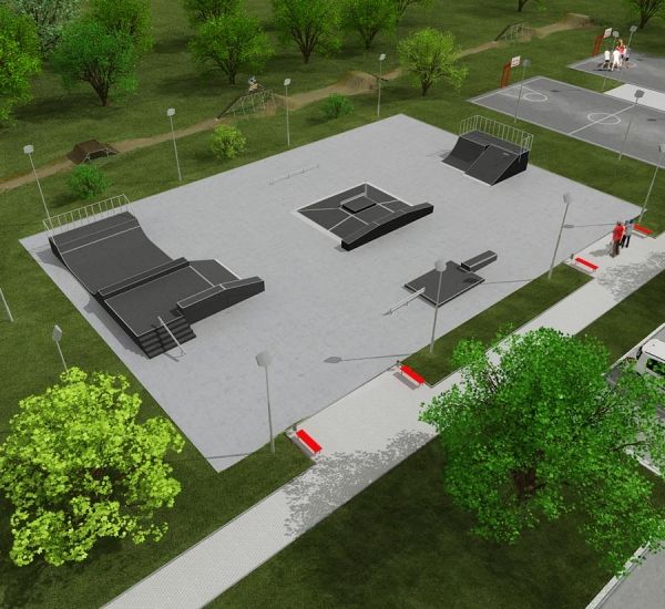 Render isometric view of Skate Park 6 
