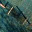 Aerial view of a Hammock playground climbing net.