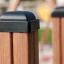 Wooden pillars of the Toddler Tower Slide with black caps.