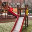 Toddler Tower Slide, red playground equipment with slide and tower.