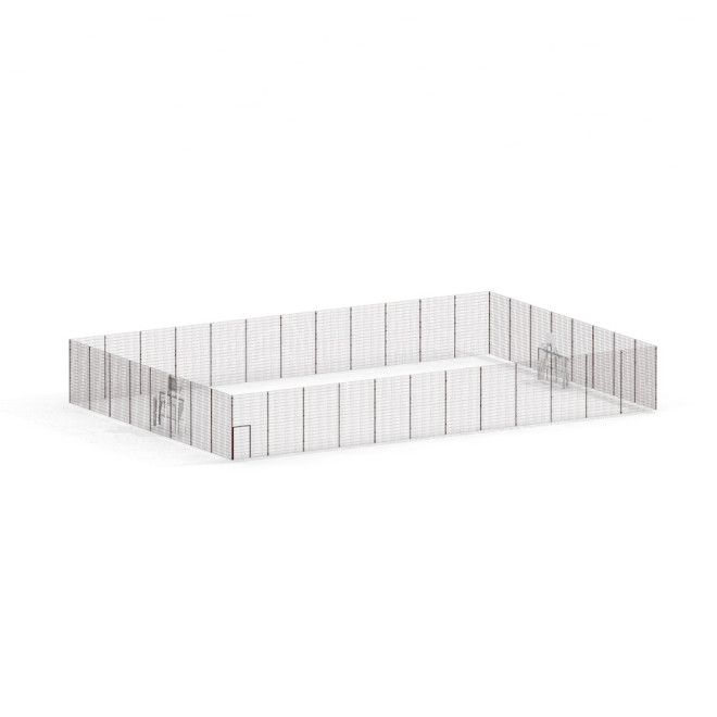 Multi Sport Ground enclosed by metal fences, ideal for team sports and recreational activities.