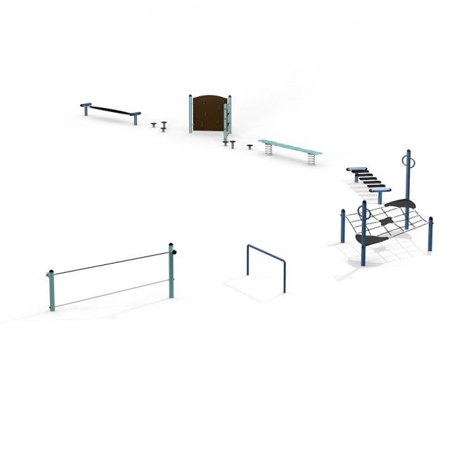 Wonderland Trim Trail playground climbing and balancing equipment set