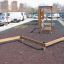 Classic Nature Trim Trail wooden playground equipment with balance beams and climbing structures in 