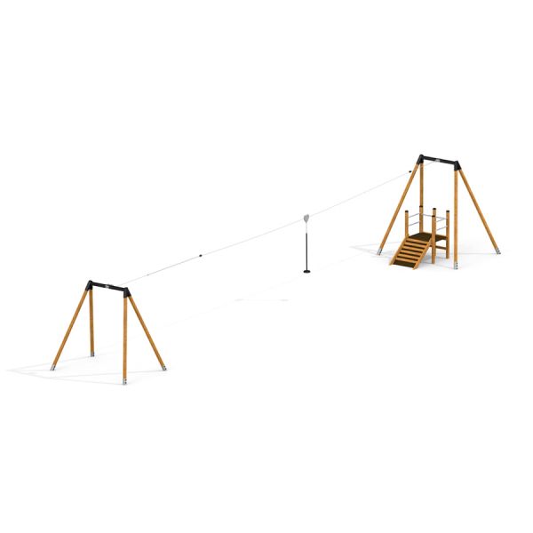 Medium Cableway with platform for children outdoor playground.