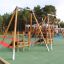 Medium Cableway with platform in a children's playground surrounded by trees