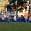 Children's playground with Aztec arch steel structure.