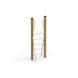 Vertical wooden ladder