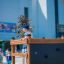Child playing on Climbing box wooden playhouse