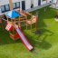 Playground structure Jubilee Unit castle with slide.