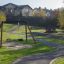 Two seats Swing Frame (double swing) in a peaceful park.