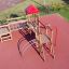 Wooden playground structure with slides and climbing features, product Lemur single slide