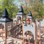 Windsor castle with slide in a park playground setting