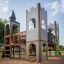 Camelot castle with slide in a playground