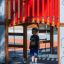 Camelot castle with slide playground structure with red panels and wooden frame