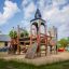 Camelot castle with slide in a playground