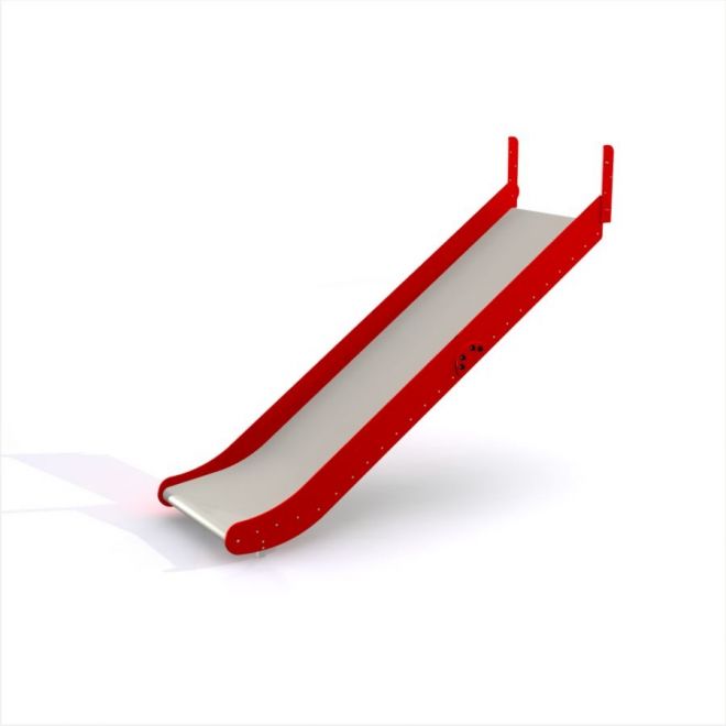 Red metal Slide for playground.