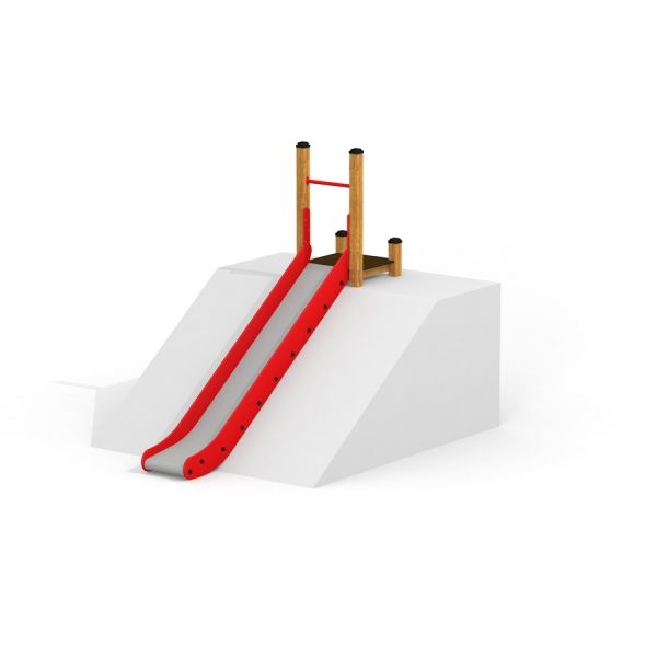 Hill Slide SL150 children's red slide on white platform.