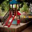 Playground set featuring the Logo Tower playhouse with slide.