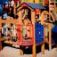 Rubik playhouse with slide for children with colorful playground elements.