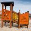 Rubik playhouse with slide for children, sandbox setting