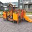 Rubik playhouse with slide in a residential playground
